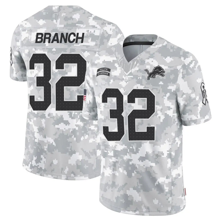 STECN D.Lions #32 Brian Branch Player Arctic Camo Salute to Service Limited Stitched Jerseys