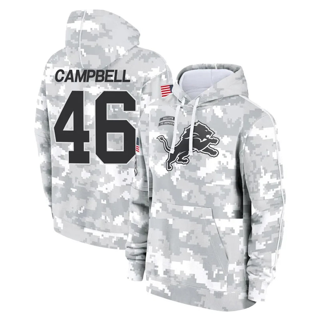 STECN D.Lions #46 Jack Campbell Player Arctic Camo Salute to Service Hoodies Limited Game Stitched Jerseys