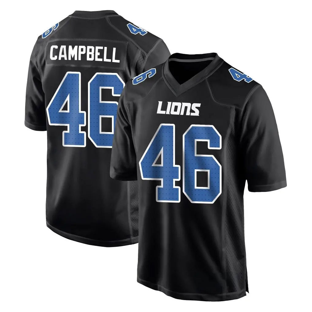 STECN D.Lions #46 Jack Campbell Player Black Fashion Home Game Stitched Jerseys