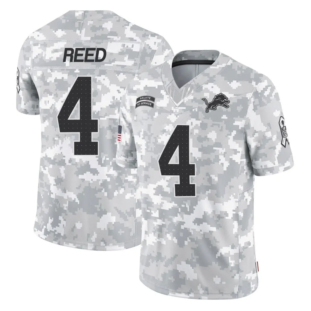 STECN D.Lions #4 D.J. Reed Player Arctic Camo Salute To Service Limited Stitched Jerseys