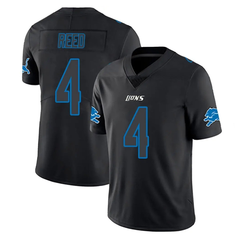 STECN D.Lions #4 D.J. Reed Player Black Impact Limited Home Game Stitched Jerseys