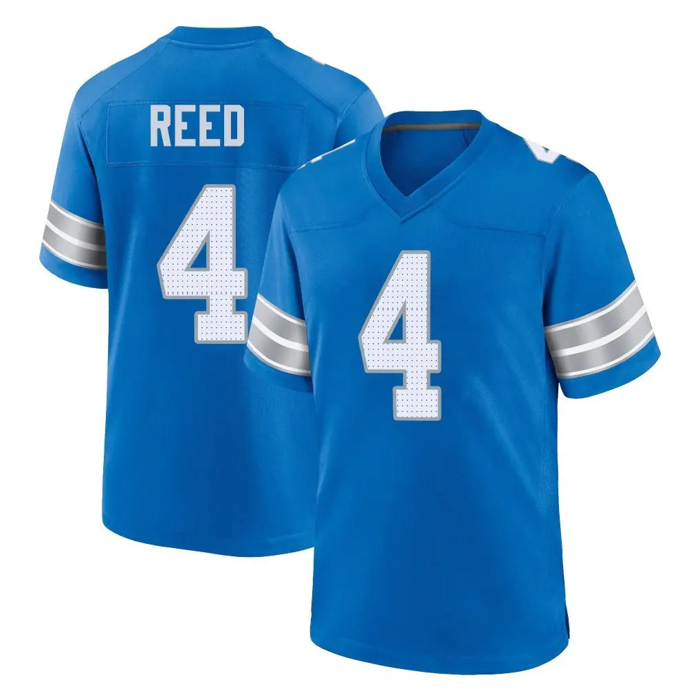 STECN D.Lions #4 D.J. Reed Player Blue Alternate Home Game Stitched Jerseys