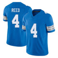 STECN D.Lions #4 D.J. Reed Player Blue Limited Vapor F.U.S.E. Alternate Home Game Stitched Jerseys
