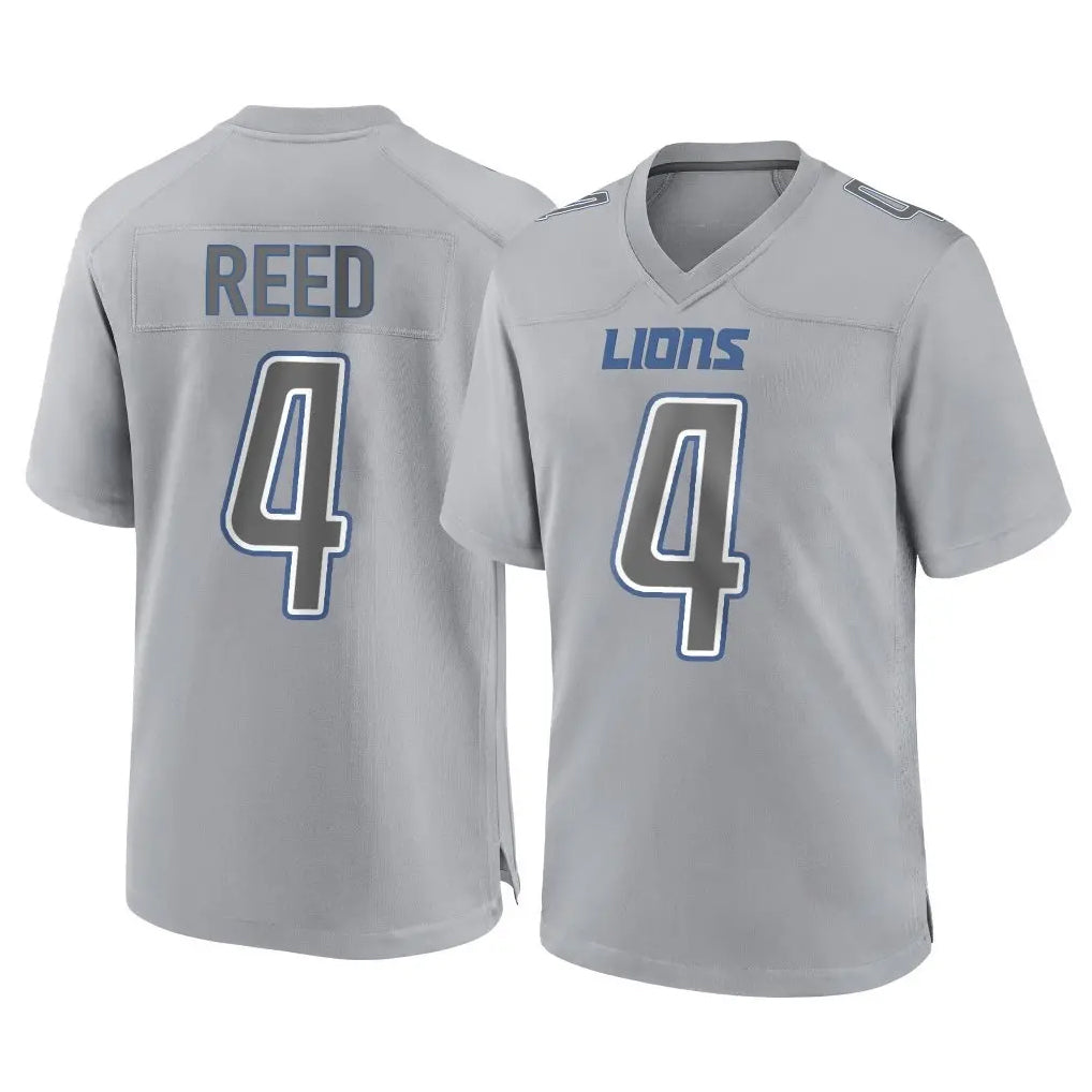 STECN D.Lions #4 D.J. Reed Player Gray Atmosphere Fashion Home Game Stitched Jerseys