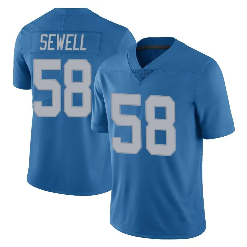 STECN D.Lions #58 Penei Sewell Player Blue Limited Throwback Vapor Untouchable Stitched Jerseys