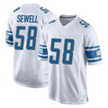 STECN D.Lions #58 Penei Sewell Player White Home Game Stitched Jerseys