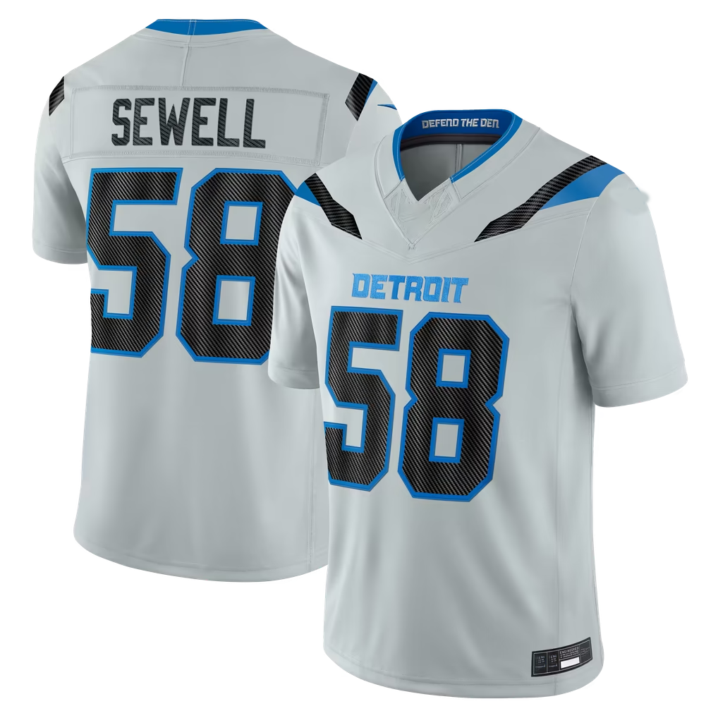 STECN D.Lions #58 Penei Sewell Silver 2026 Rivalries Collection Limited Stitched Jerseys