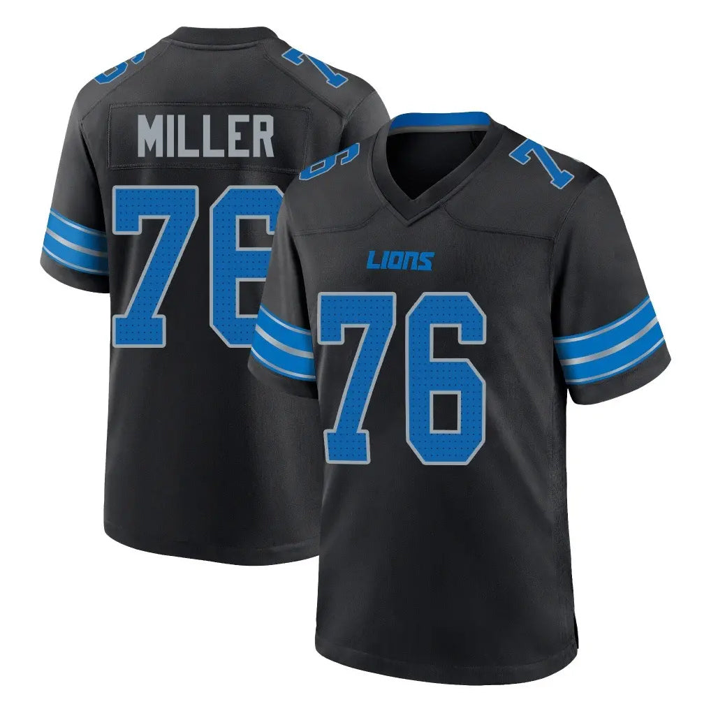 STECN D.Lions #76 Blake Miller Player Black Alternate Home Game Stitched Jerseys