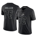 STECN D.Lions #76 Blake Miller Player Black Reflective Limited Home Game Stitched Jerseys