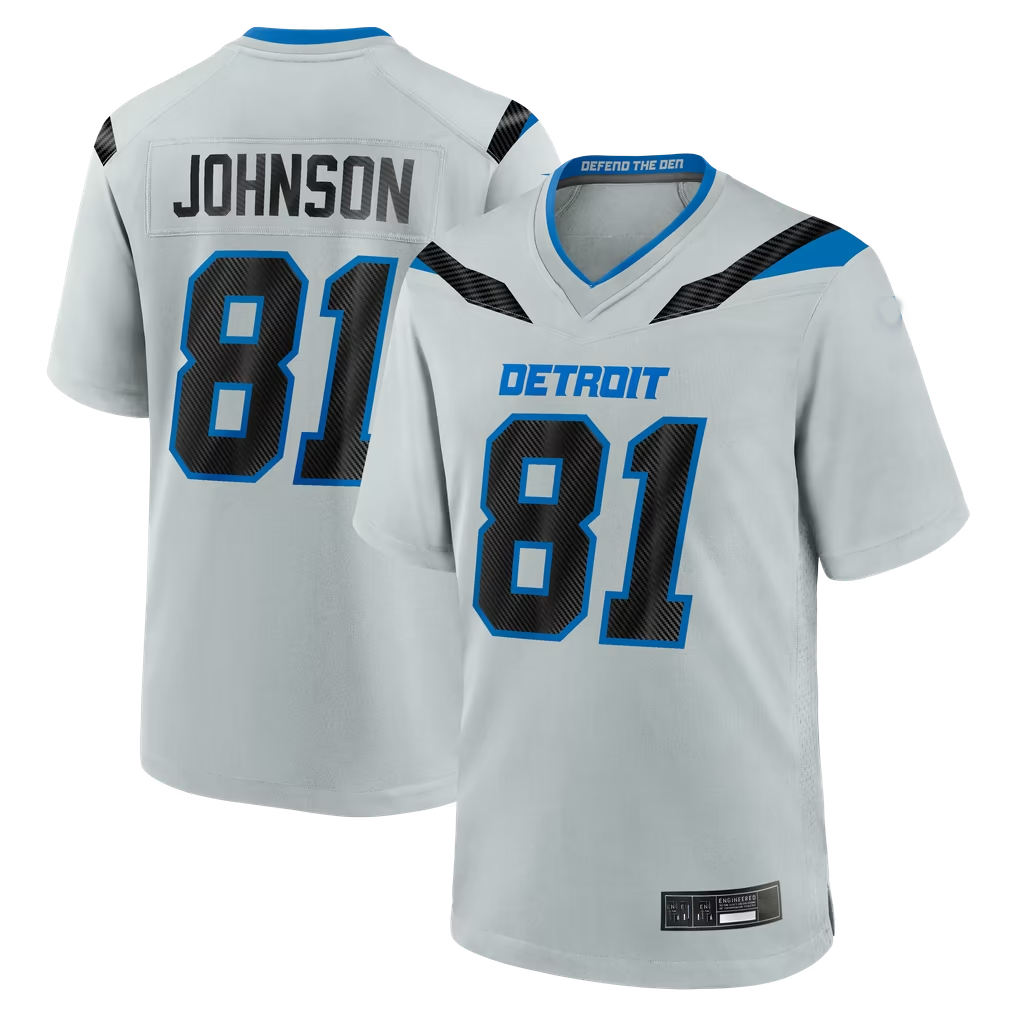 STECN D.Lions #81 Calvin Johnson Silver 2026 Rivalries Collection Game Stitched Jerseys