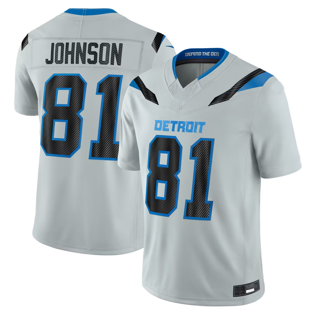 STECN D.Lions #81 Calvin Johnson Silver 2026 Rivalries Collection Limited Stitched Jerseys