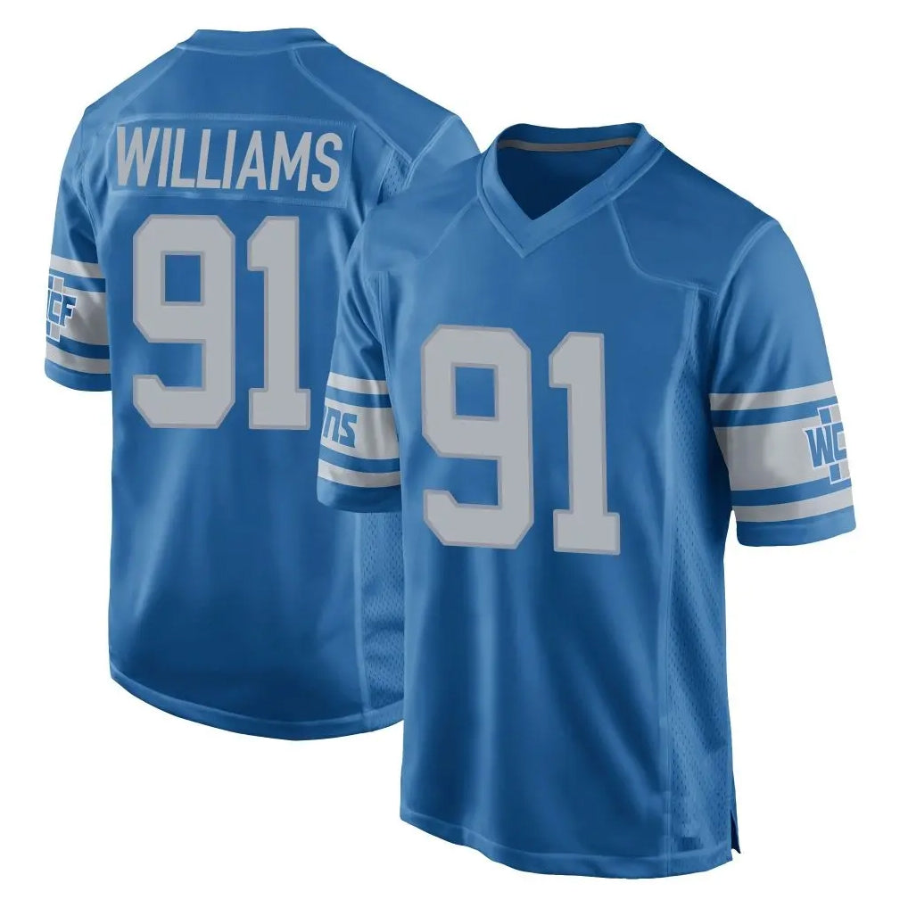 STECN D.Lions #91 Tyleik Williams Player Blue Vapor Untouchable Throwback Game Stitched Jerseys