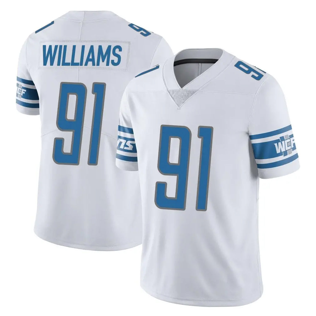 STECN D.Lions #91 Tyleik Williams Player White Limited Vapor Untouchable Home Game Stitched Jerseys