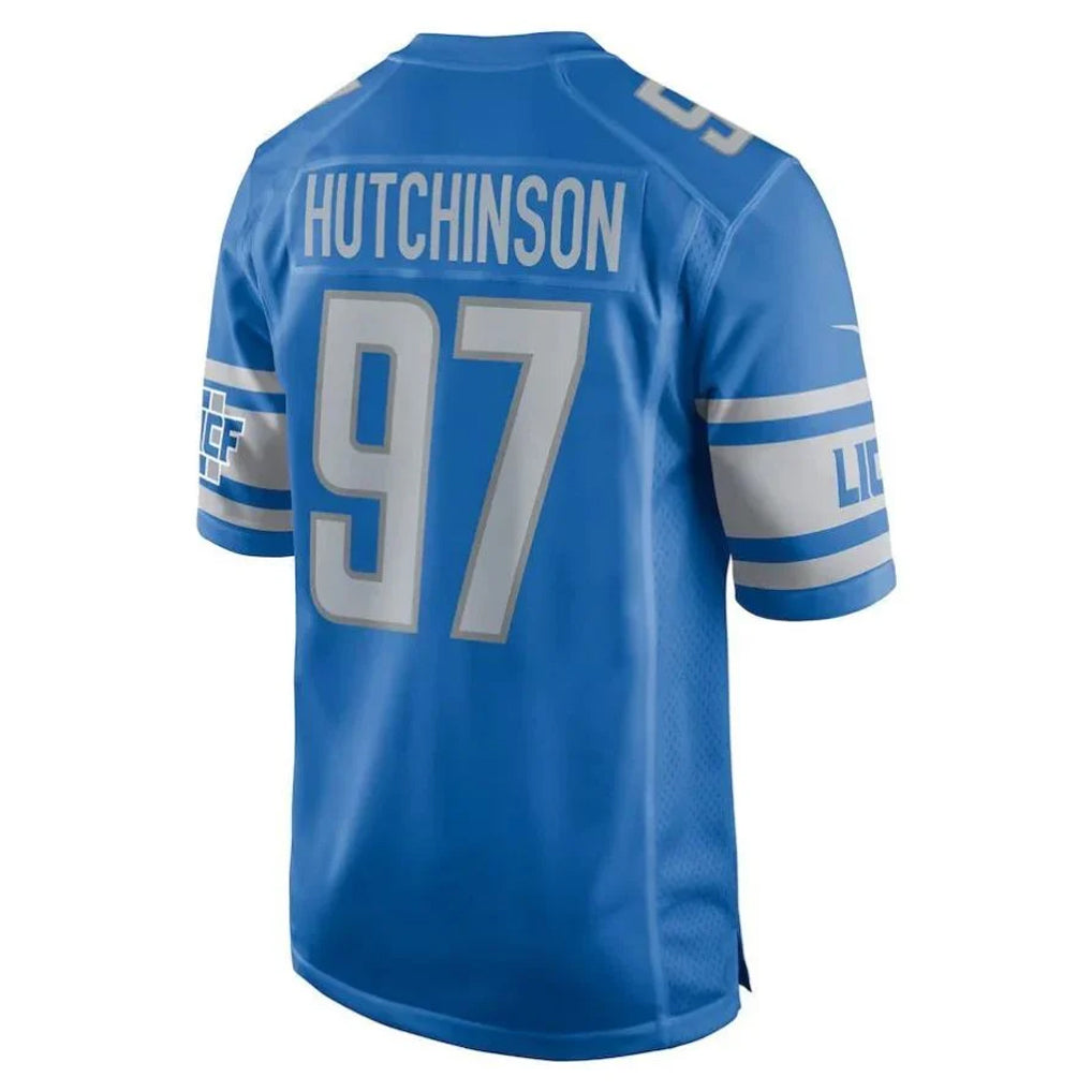 STECN D.Lions #97 Aidan Hutchinson Player Blue Home Game Stitched Jerseys