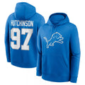 STECN D.Lions #97 Aidan Hutchinson Player Blue Salute to Service Pullover Hoodies Limited Stitched Jerseys