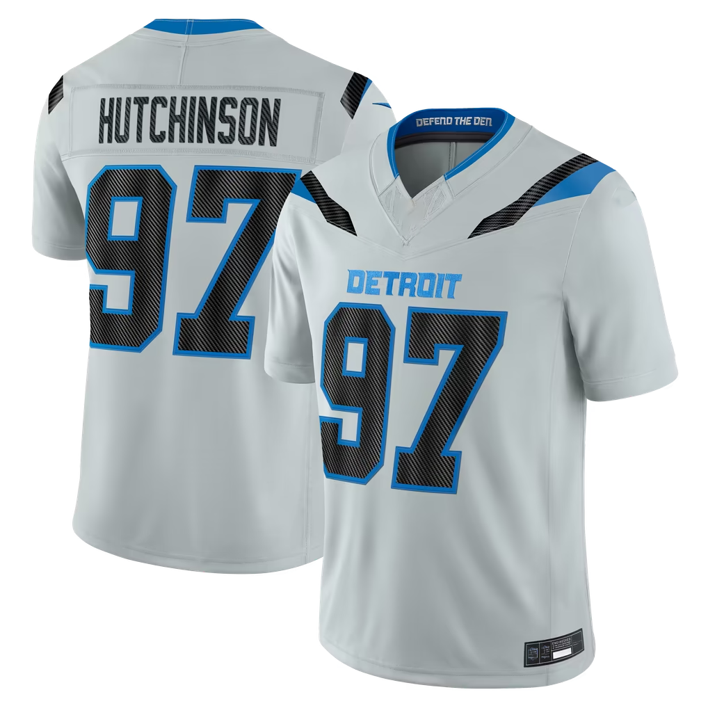 STECN D.Lions #97 Aidan Hutchinson Silver 2026 Rivalries Collection Limited Stitched Jerseys