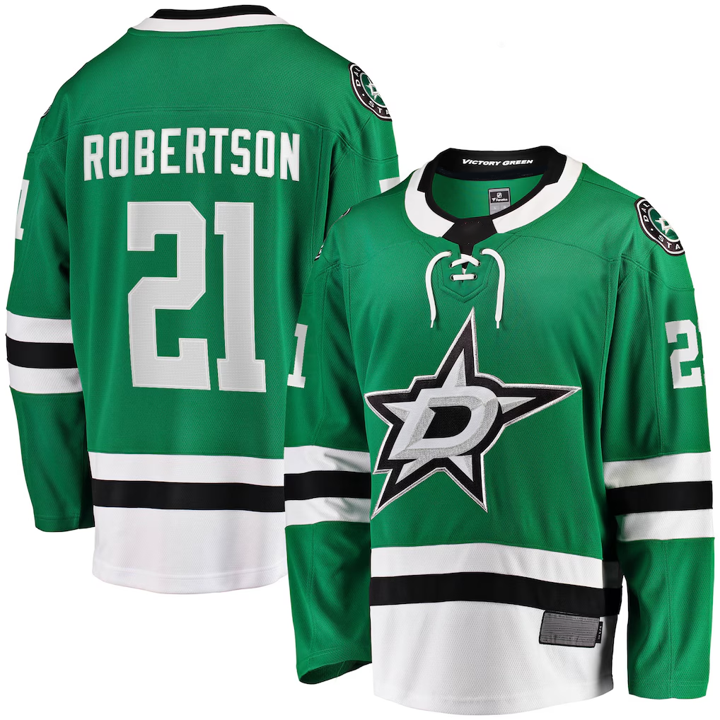 STECN D.Stars #21 Jason Robertson Kelly Green Home Breakaway Replica Jerseys
