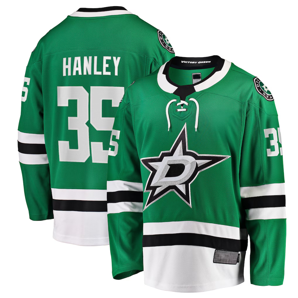STECN D.Stars #35 Joel Hanley Kelly Green Breakaway Player Jerseys