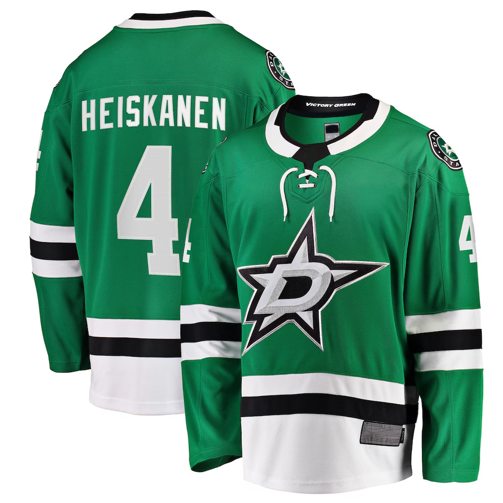 STECN D.Stars #4 Miro Heiskanen Kelly Green Team Color Breakaway Player Jerseys