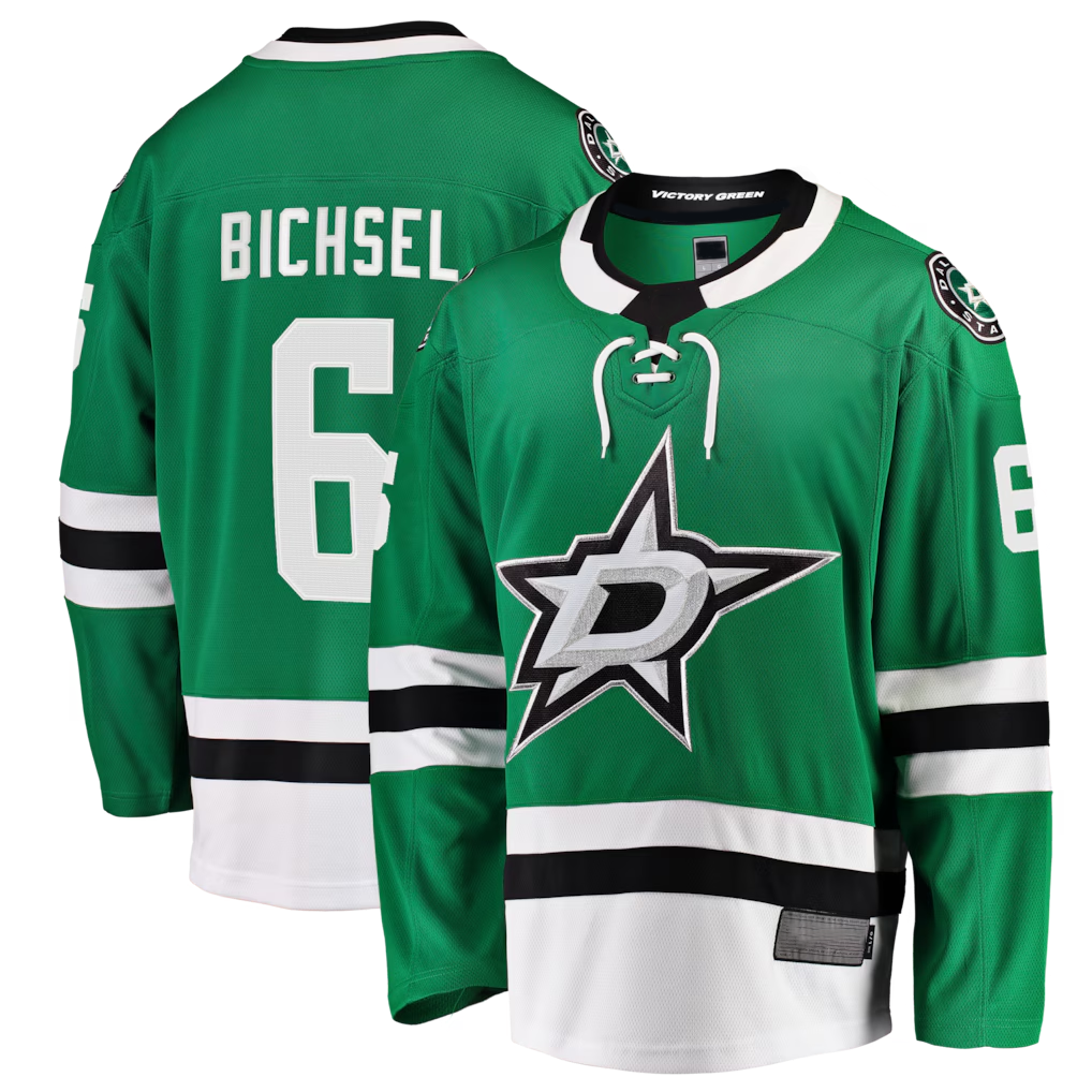 STECN D.Stars #6 Lian Bichsel Kelly Green Home Breakaway Jerseys