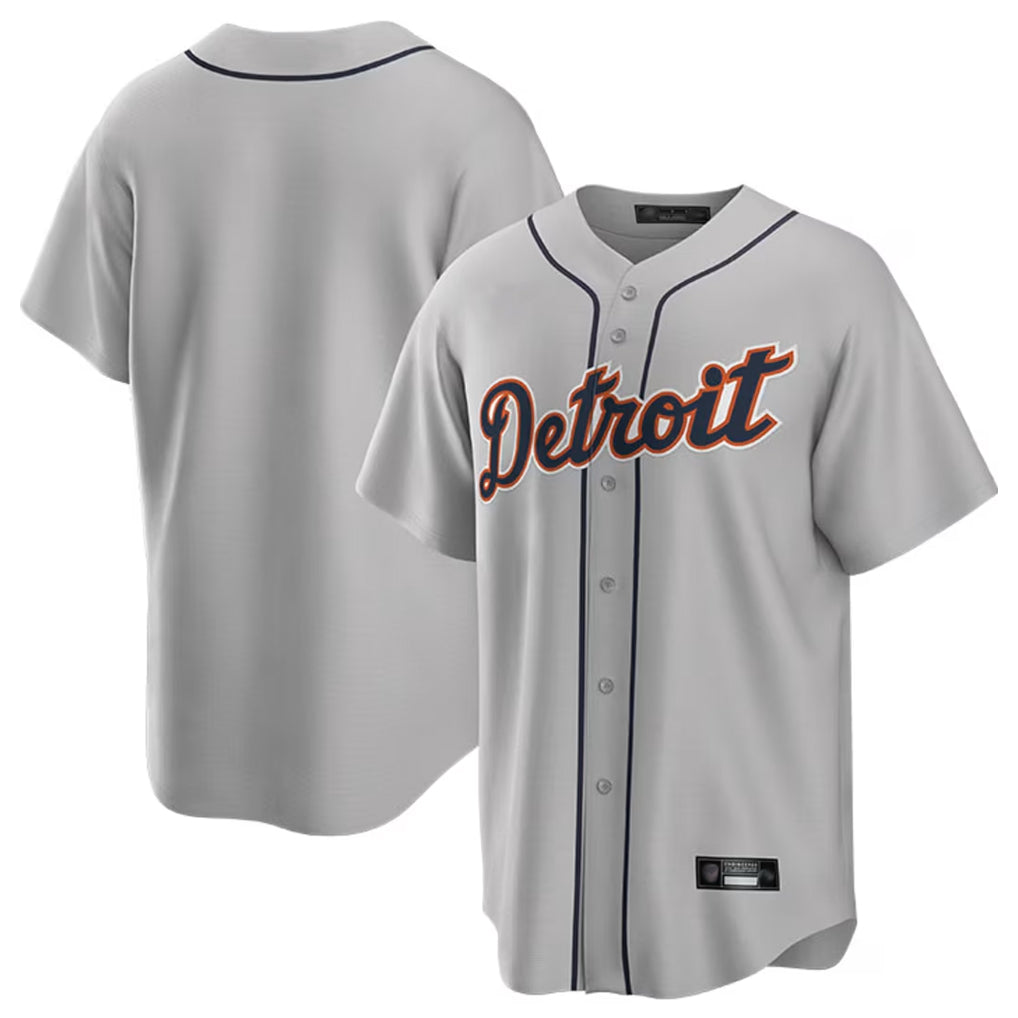 STECN D.Tigers Gray Home Game Blank Player Stitched Jerseys