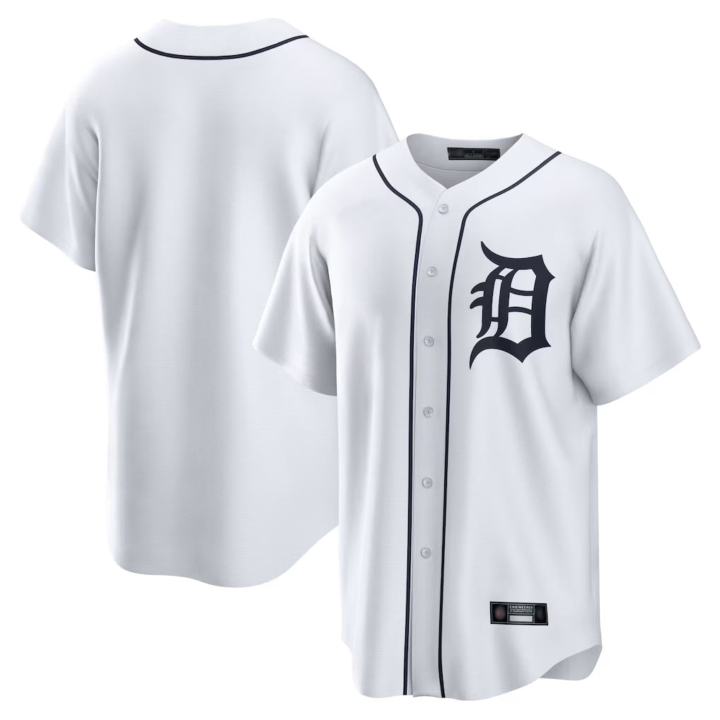 STECN D.Tigers White Home Game Blank Player Stitched Jerseys