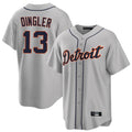 STECN D.Tigers #13 Dillon Dingler Player Gray Home Game Stitched Jerseys