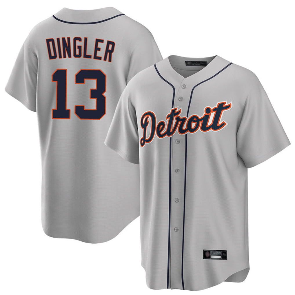 STECN D.Tigers #13 Dillon Dingler Player Gray Home Game Stitched Jerseys