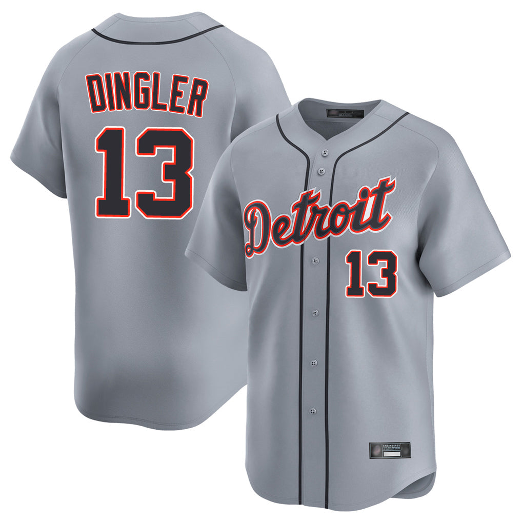 STECN D.Tigers #13 Dillon Dingler Player Gray Home Limited Stitched Jerseys