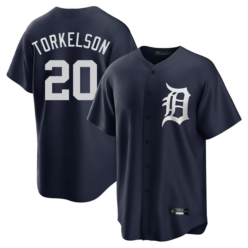 STECN D.Tigers #20 Spencer Torkelson Player Navy Game Home Stitched Jerseys