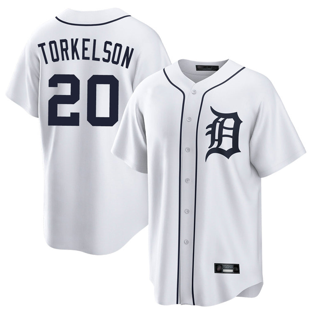 STECN D.Tigers #20 Spencer Torkelson Player White Home Game Stitched Jerseys
