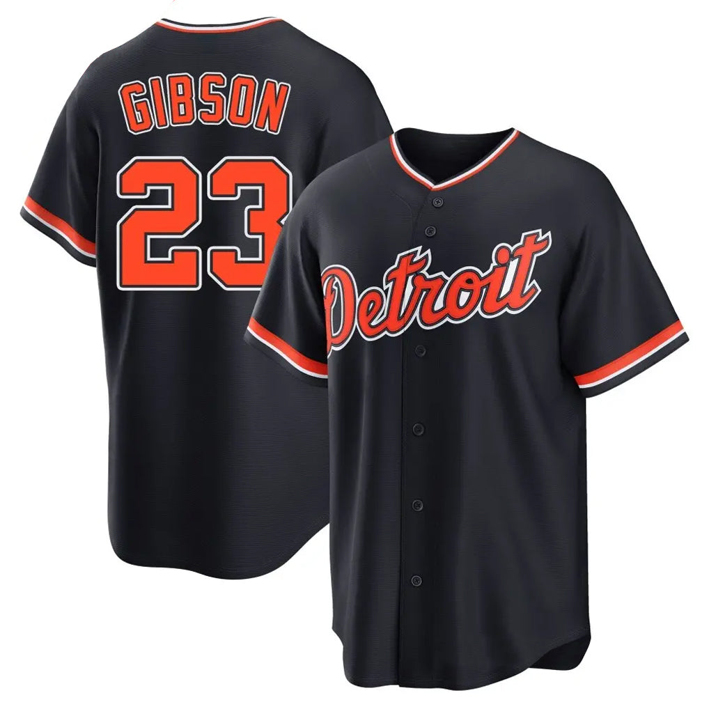 STECN D.Tigers #23 Kirk Gibson Player Navy Home Game Stitched Jerseys