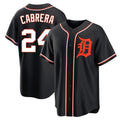 STECN D.Tigers #24 Miguel Cabrera Player Black Fashion Out Home Game Stitched Jerseys