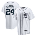 STECN D.Tigers #24 Miguel Cabrera Player White Home Game Stitched Jerseys