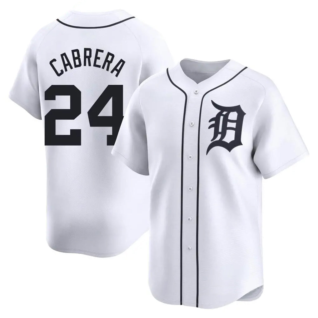 STECN D.Tigers #24 Miguel Cabrera Player White Home Limited Stitched Jerseys