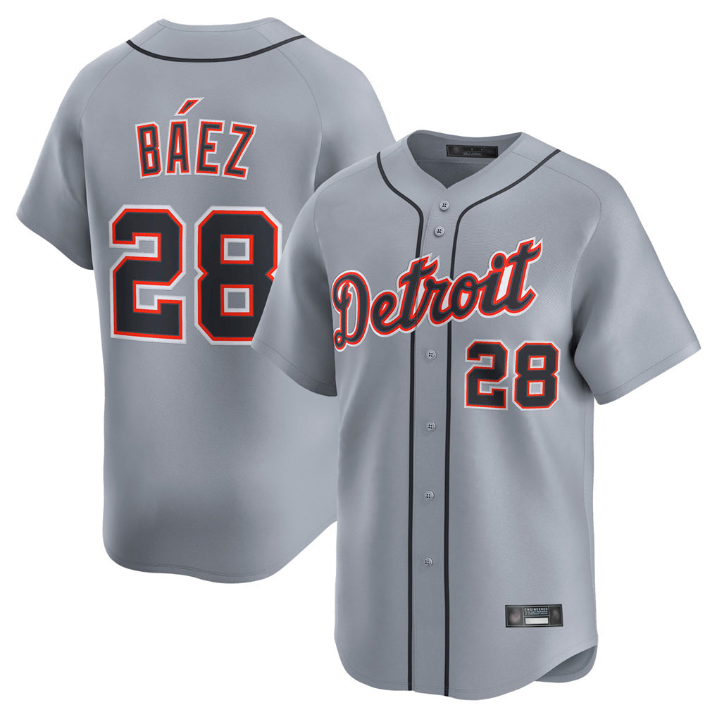 STECN D.Tigers #28 Javier B¡§¡éez Player Gray Home Limited Stitched Jerseys
