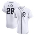 STECN D.Tigers #28 Javier B¡§¡éez Player White Limited Elite Home Stitched Jerseys