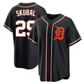 STECN D.Tigers #29 Tarik Skubal Player Black Fashion Out Home Game Stitched Jerseys