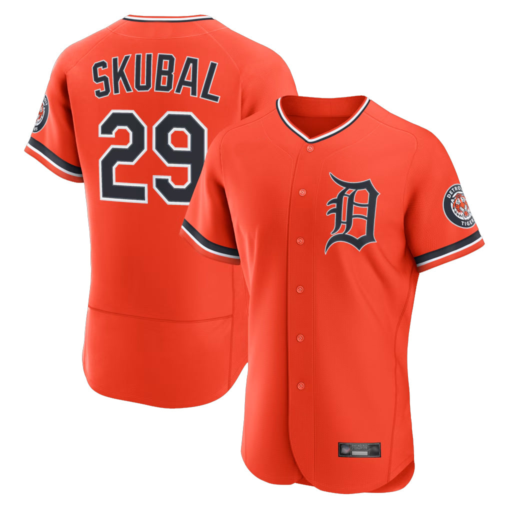 STECN D.Tigers #29 Tarik Skubal Player Orange Limited Elite Home Stitched Jerseys
