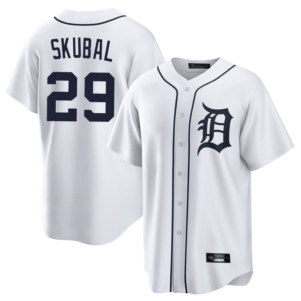 STECN D.Tigers #29 Tarik Skubal Player White Home Game Stitched Jerseys