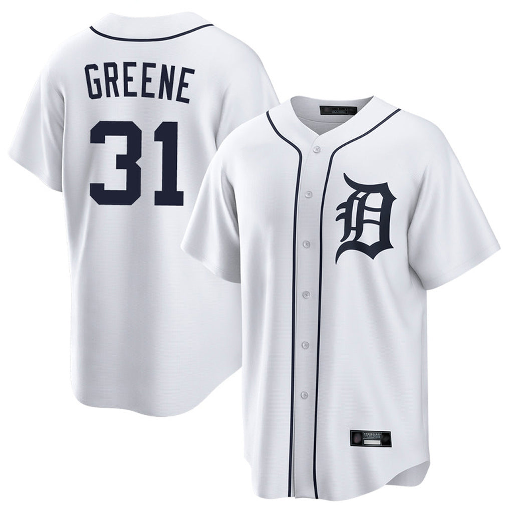 STECN D.Tigers #31 Riley Greene Player White Home Game Stitched Jerseys