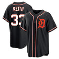 STECN D.Tigers #33 Colt Keith Player Black Fashion Out Home Game Stitched Jerseys