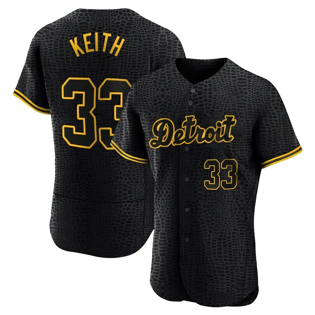 STECN D.Tigers #33 Colt Keith Player Black Snake Skin City Limited Elite Home Stitched Jerseys