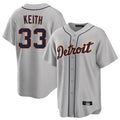 STECN D.Tigers #33 Colt Keith Player Gray Home Limited Stitched Jerseys