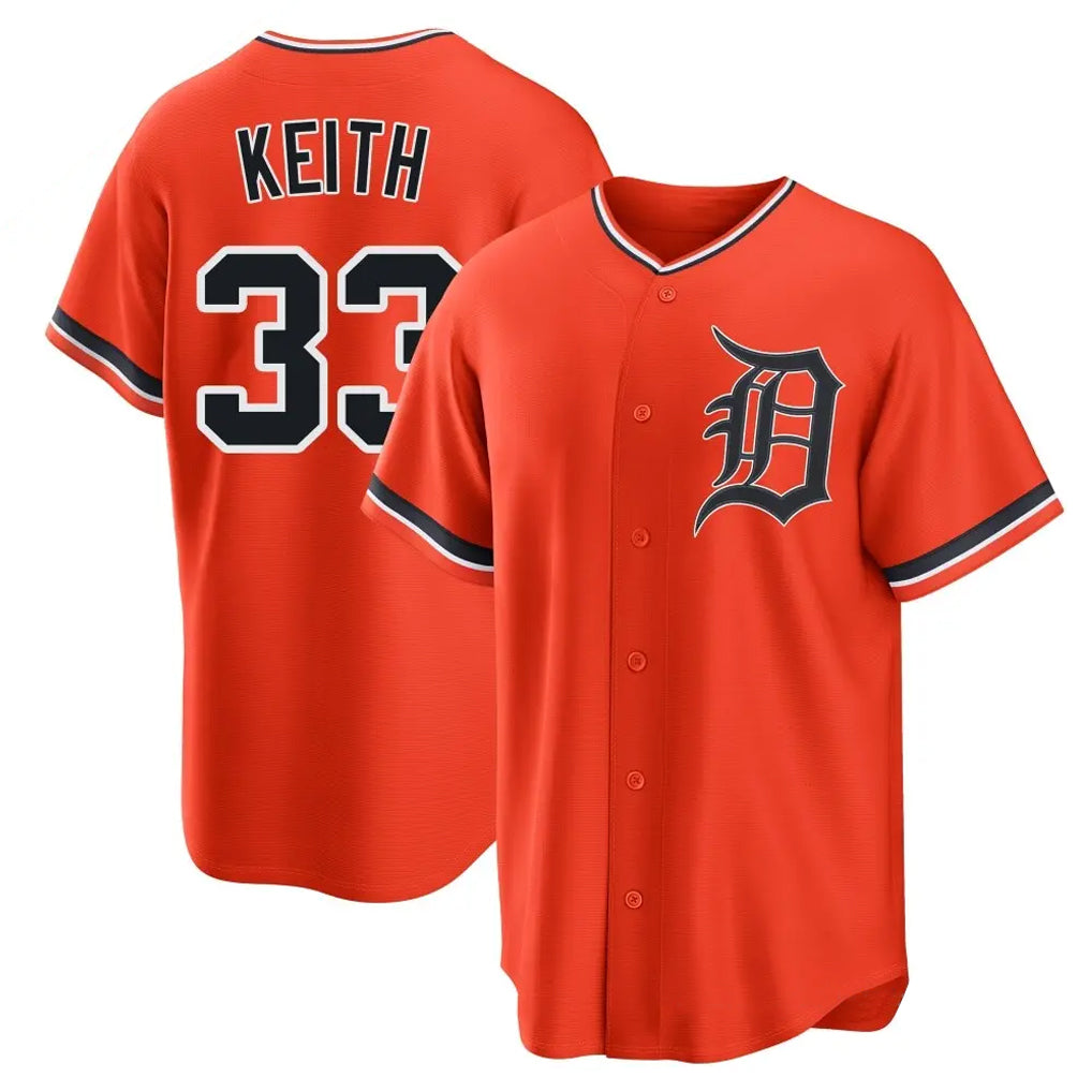 STECN D.Tigers #33 Colt Keith Player Orange Home Game Stitched Jerseys