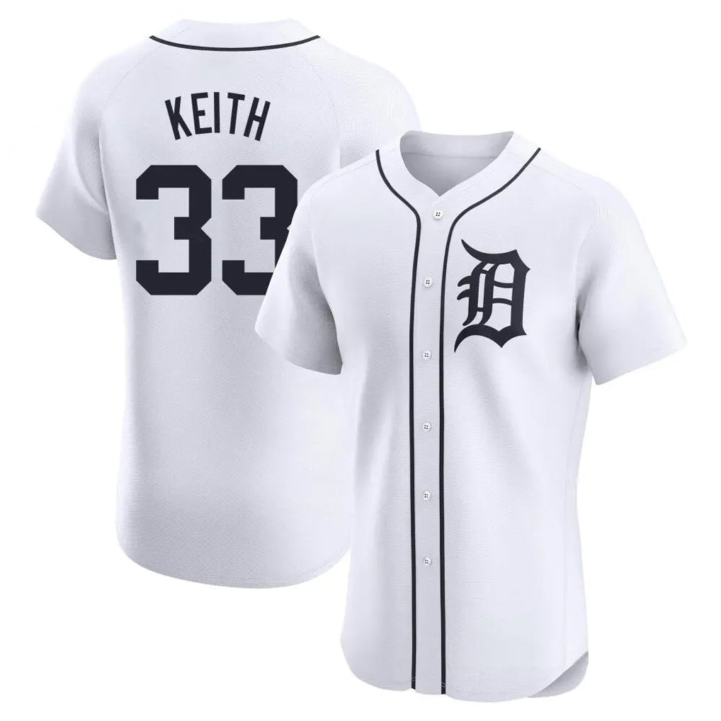 STECN D.Tigers #33 Colt Keith Player White Limited Elite Home Stitched Jerseys