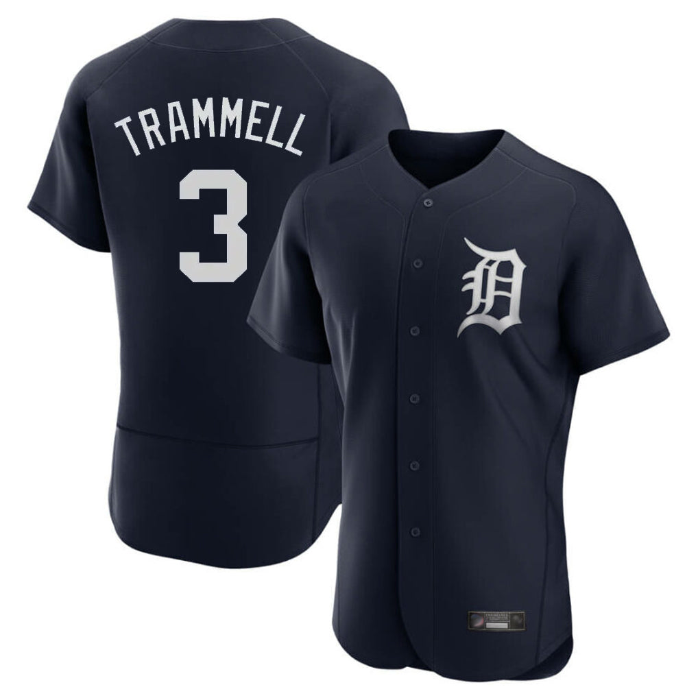 STECN D.Tigers #3 Alan Trammell Player Navy Limited Elite Home Stitched Jerseys
