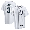 STECN D.Tigers #3 Alan Trammell Player White Home Game Stitched Jerseys