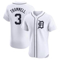 STECN D.Tigers #3 Alan Trammell Player White Limited Elite Home Stitched Jerseys