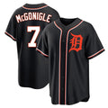 STECN D.Tigers #7 Kevin McGonigle Player Black Fashion Out Home Game Stitched Jerseys